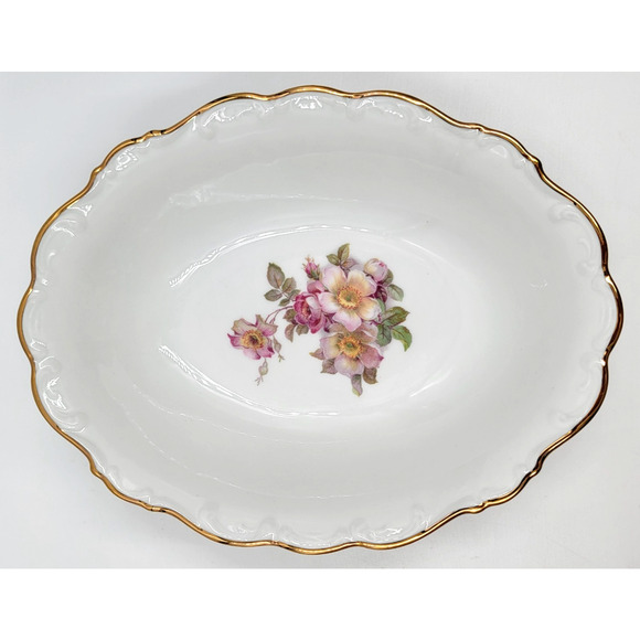 Schumann Arzberg Briar Rose 9 3/4" Oval Vegetable Bowl Bavaria Germany 1950s - Picture 4 of 8